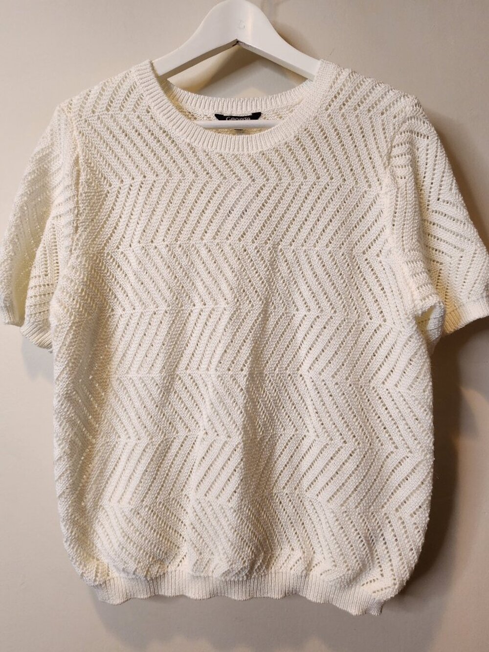 George White Crochet Top